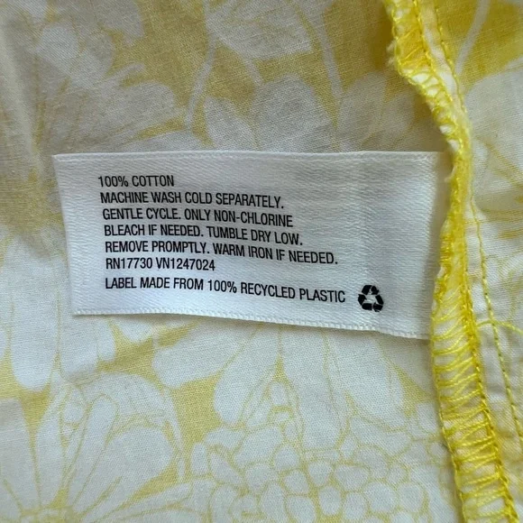 Lisa Marie Fernandez X Target Floral Yellow Cotton Tiered Dress Neck Tie, L - Picture 7 of 9